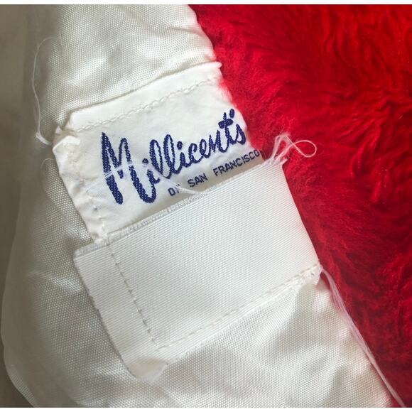 Vintage Millicent's of San Francisco Red Faux Fur Kids Girls Coat Jacket - Picture 2 of 5